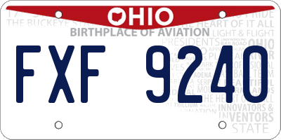 OH license plate FXF9240
