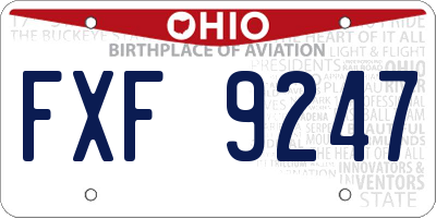 OH license plate FXF9247