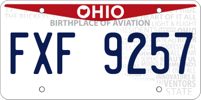 OH license plate FXF9257