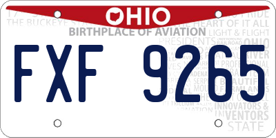 OH license plate FXF9265