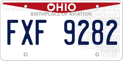 OH license plate FXF9282