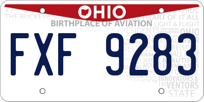 OH license plate FXF9283