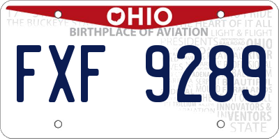 OH license plate FXF9289