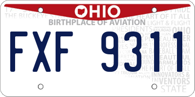 OH license plate FXF9311