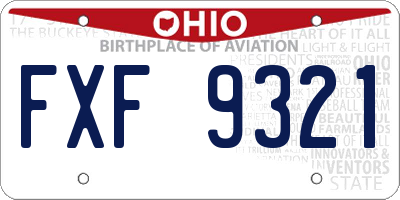 OH license plate FXF9321