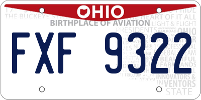 OH license plate FXF9322