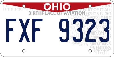 OH license plate FXF9323
