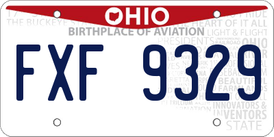 OH license plate FXF9329