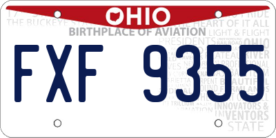 OH license plate FXF9355