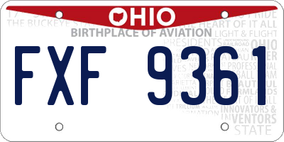 OH license plate FXF9361