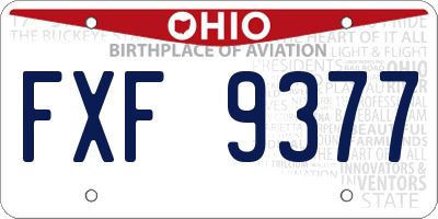 OH license plate FXF9377