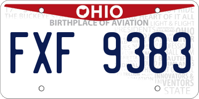 OH license plate FXF9383
