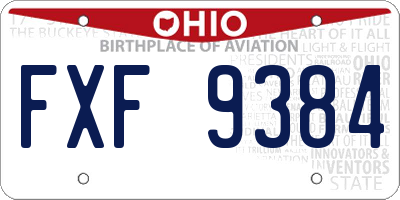OH license plate FXF9384