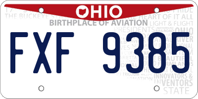 OH license plate FXF9385