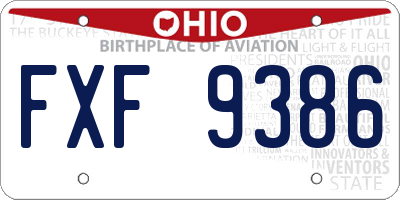 OH license plate FXF9386