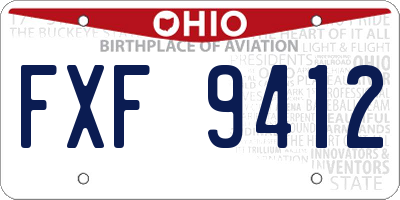 OH license plate FXF9412