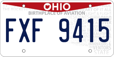 OH license plate FXF9415