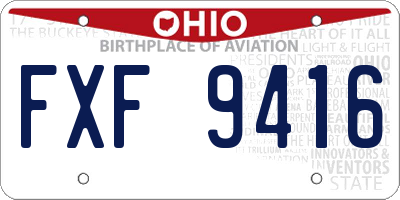 OH license plate FXF9416