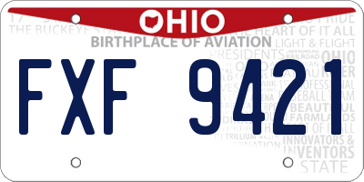 OH license plate FXF9421