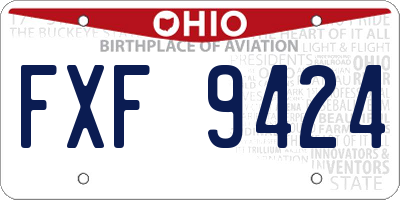 OH license plate FXF9424