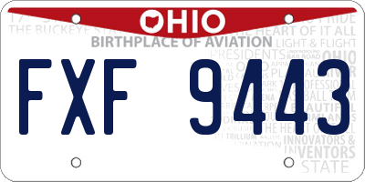 OH license plate FXF9443