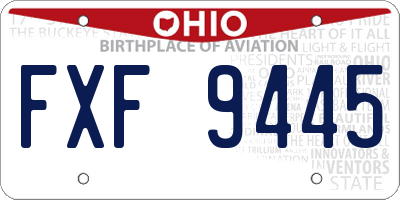 OH license plate FXF9445