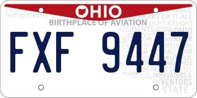 OH license plate FXF9447