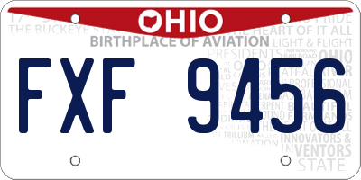 OH license plate FXF9456