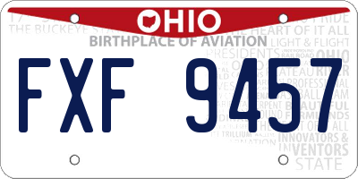 OH license plate FXF9457