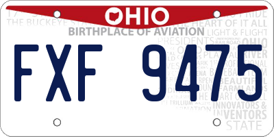 OH license plate FXF9475