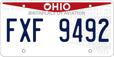 OH license plate FXF9492