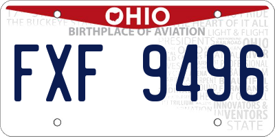 OH license plate FXF9496