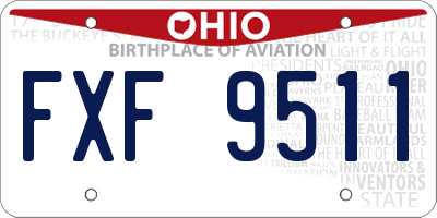 OH license plate FXF9511