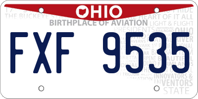 OH license plate FXF9535