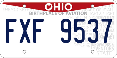OH license plate FXF9537