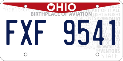 OH license plate FXF9541