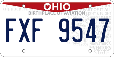 OH license plate FXF9547