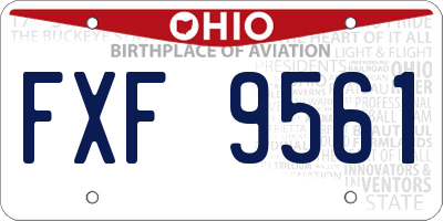 OH license plate FXF9561
