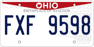 OH license plate FXF9598