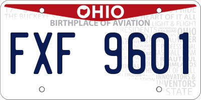 OH license plate FXF9601
