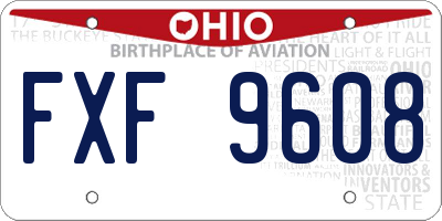 OH license plate FXF9608