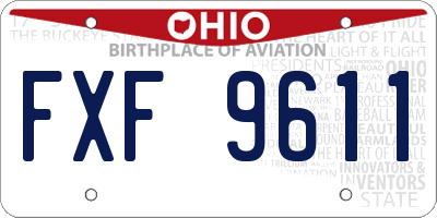OH license plate FXF9611