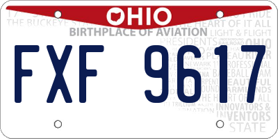 OH license plate FXF9617