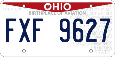 OH license plate FXF9627