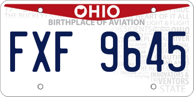 OH license plate FXF9645