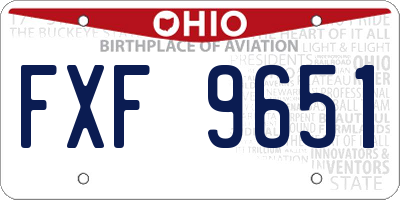 OH license plate FXF9651