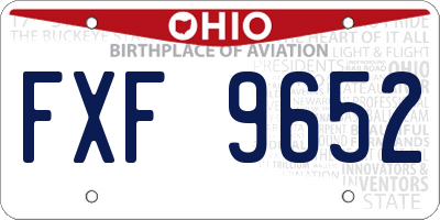 OH license plate FXF9652