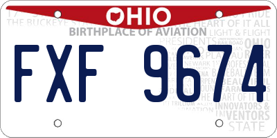 OH license plate FXF9674