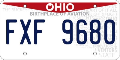OH license plate FXF9680