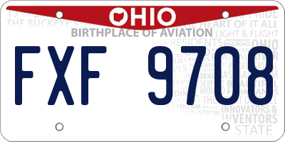 OH license plate FXF9708